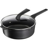 Cratita cu capac de sticla Tefal Robusto, 26 cm, inductie, invelis antiaderent din titan, aluminiu turnat, indicator Thermo-Signal, margini turnare, m