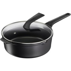 Cratita cu capac de sticla Tefal Robusto, 26 cm, inductie, invelis antiaderent din titan, aluminiu turnat, indicator Thermo-Signal, margini turnare, m
