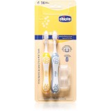 Chicco Toothbrush Set 6-36m periuta de dinti pentru copii Indigo-Mustard