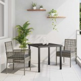 VidaXL Set de masă pentru grădină cu pernă 3 pcs Gri Rattan poli 3379877