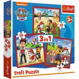 Puzzle Trefl 3In1 Patrula Catelusilor Catelusii Fericiti