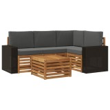 vidaXL Set de canapele de exterior 5 pcs Natural și Antracit 3384333