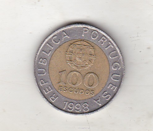 bnk mnd Portugalia 100 escudos 1998 bimetal