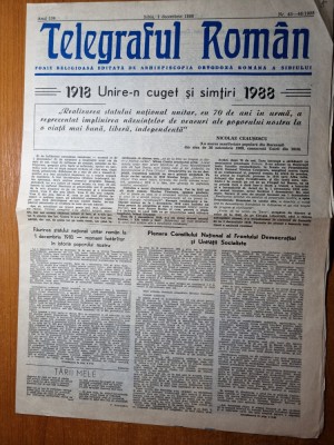 telegraful roman 1 decembrie 1988-70 de ani de la marea unire foto