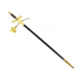 Spadă de Cavaler Templier cu Teacă &ndash; Ediție Ceremonială Gold &amp; Black &ndash; Oțel