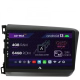 Cumpara ieftin Navigatie Honda Civic (2012-2015), Android 13, A-Octacore 4GB RAM + 64GB ROM, 9 Inch - AD-BGA9004+AD-BGRKIT007