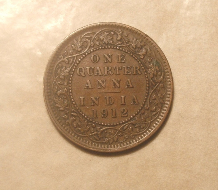 INDIA QUARTER ANNA 1912