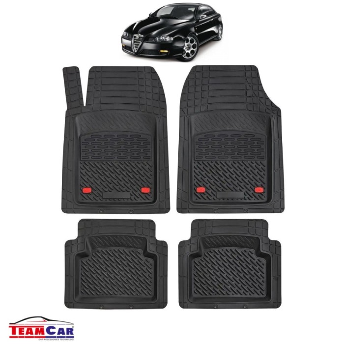 Covorase Auto TeamCar&reg; Tip Tavita Compatibile Alfa Romeo GT Generatia I (2003&ndash;2010) Negru Material Rezistent