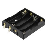 Soclu pentru 4 baterii R3, AAA, cu urechi pentru lipire, L101112