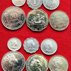 BELIZE █ SET COMPLET DE MONEDE █ 1+5+10+25+50 Cents + 1 Dollar █ 2006-2020 █ UNC