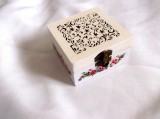cutie lemn decorata cu trandafiri 42693