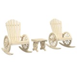 Cumpara ieftin Set mobilier de gradina, 3 piese, lemn masiv de brad
