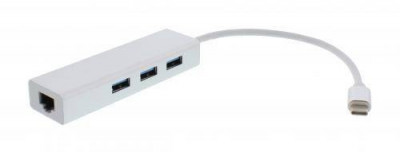 Adaptor retea +hub USB Type C la Gigabit Ethernet si 3x USB3.0 Well foto