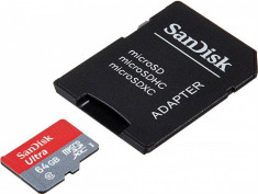 Card Sandisk Ultra microSDXC 64GB 100MB Clasa 10 UHS-I + Adaptor foto