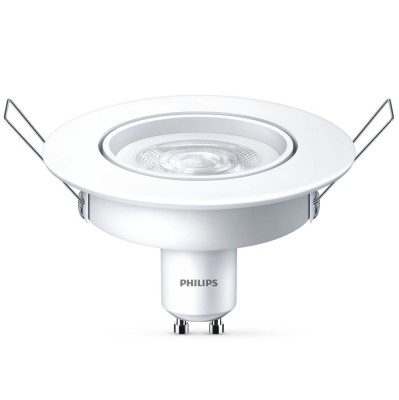 Spot LED incastrat, 4.7W, lumina neutra, GU10, orientabil, alb foto