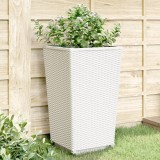 Cumpara ieftin Jardiniere de grădină, 2 buc., alb, 32,5x32,5x57 cm, PP