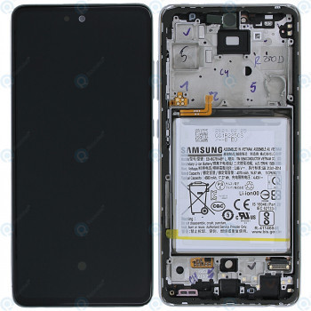 Samsung Galaxy A52 5G (SM-A525F SM-A526B) Capac frontal al modulului de afișare + LCD + digitizer + baterie alb minunat GH82-25229D foto