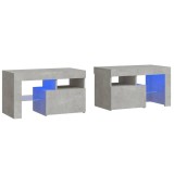 Cumpara ieftin Noptiere cu lumini LED, 2 buc., gri beton, 70x36,5x40 cm