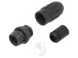Conector circular push-pull 6 pini 2A HR30 - aurit, lipire