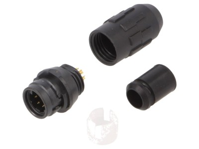 Conector circular push-pull 6 pini 2A HR30 - aurit, lipire foto