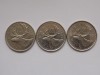 LOT 3 MONEDE DIFERITE 25 CENTS CANADA, America de Nord