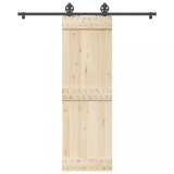 VidaXL Set feronerie pentru ușă glisantă, negru, 183 cm, oțel