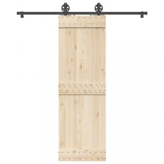 vidaXL Set feronerie pentru ușă glisantă, negru, 183 cm, oțel