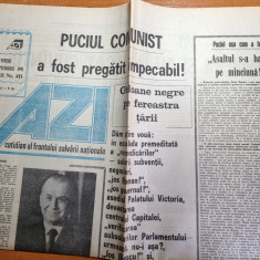 ziarul AZI 27 septembrie 1991-articol si foto mineriada din septembrie 1991