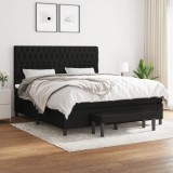 Cumpara ieftin Gossi pat box spring cu saltea, negru, 180x200 cm, catifea