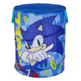 Cos textil pliabil pentru jucarii, albastru cu model Sonic, &Oslash;46x57 cm, CMCLASS