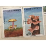 (A) Timbre straine serii tematica Flora S. Tome Ciuperci