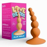 Bile anale LOVE MATCH Love Beads One, diametru crescător, din silicon medical, bază cu ventuză