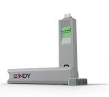 Set 4 bucati Port Blocker USB tip C/Thunderbolt 3 + cheie Verde, Lindy L40426
