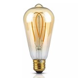 Bec LED E27 5W cu filament ST64 2200K model Edison