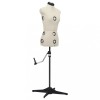 Manechin Croitorie Reglabil S 33-40 Crem, Bust 84-102cm, Talie 64-81cm, Sold 86-102cm, Forma Rochie Femei, Design Moda, Poliester ABS