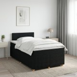 Cumpara ieftin Pat boxspring cu saltea Negru 120 x 190 cm Tesatura