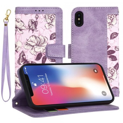 Husa pentru Apple iPhone XS / X, Techsuit, FlipCraft, Mov foto