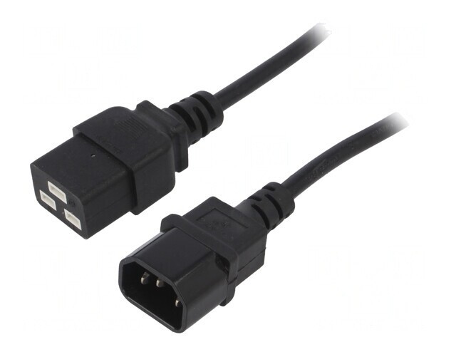 Cablu de Alimentare 1,8m Negru 10A C14 la C19