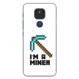 Husa compatibila cu Motorola Moto E7 Plus Silicon Gel Tpu Model Minecraft Miner