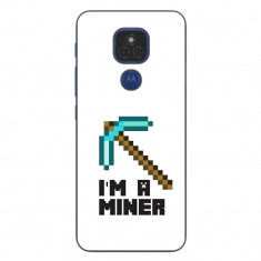 Husa compatibila cu Motorola Moto G9 Play Silicon Gel Tpu Model Minecraft Miner