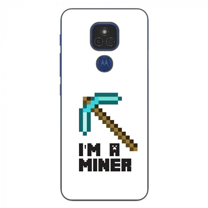 Husa compatibila cu Motorola Moto G9 Play Silicon Gel Tpu Model Minecraft Miner