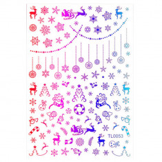 Sticker Nail Art Lila Rossa pentru Craciun, Revelion si Iarna TL0053