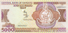 VANUATU ? bancnota ? 5000 Vatu ? 1989 ? P-4 ? UNC ? necirculata foto