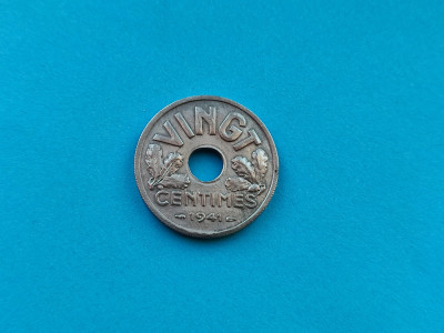 Vingt-20 Centimes 1941 Franta-zinc foto