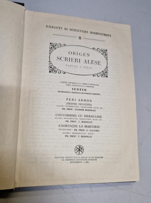 PSB 8 - Parinti si scriitori bisericesti - Origen - scrieri - partea a treia