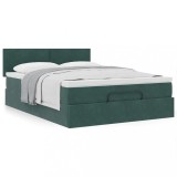 Gossi cadru de pat otoman cu saltea verde inchis 140x200cm catifea