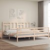 VidaXL Cadru pat cu tăblie 200x200 cm, lemn masiv de pin 3194981