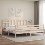Cumpara ieftin Cadru pat cu tăblie 200x200 cm, lemn masiv de pin