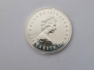 Canada-1 Dollar -Elizabeth II Commonwealth Games-1978 Argint foto