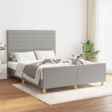 VidaXL Cadru de pat fără saltea, gri deschis, 140x200 cm, textil